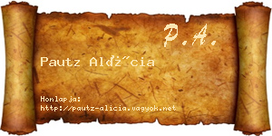 Pautz Alícia névjegykártya